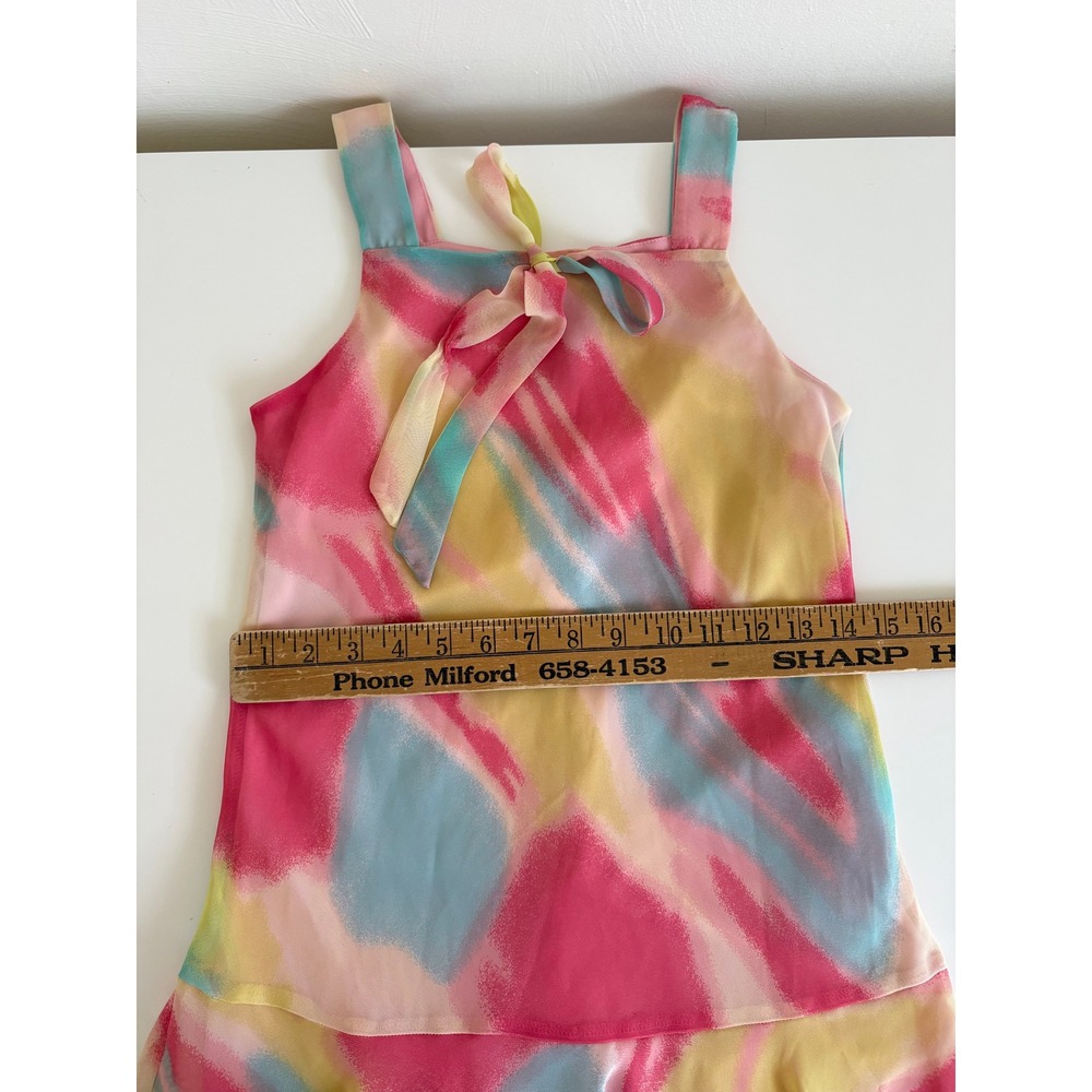 Vintage Y2K Hype Tissue Dress Small Abstract Watercolor Whimsygoth Fairycore - Picture 12 of 12